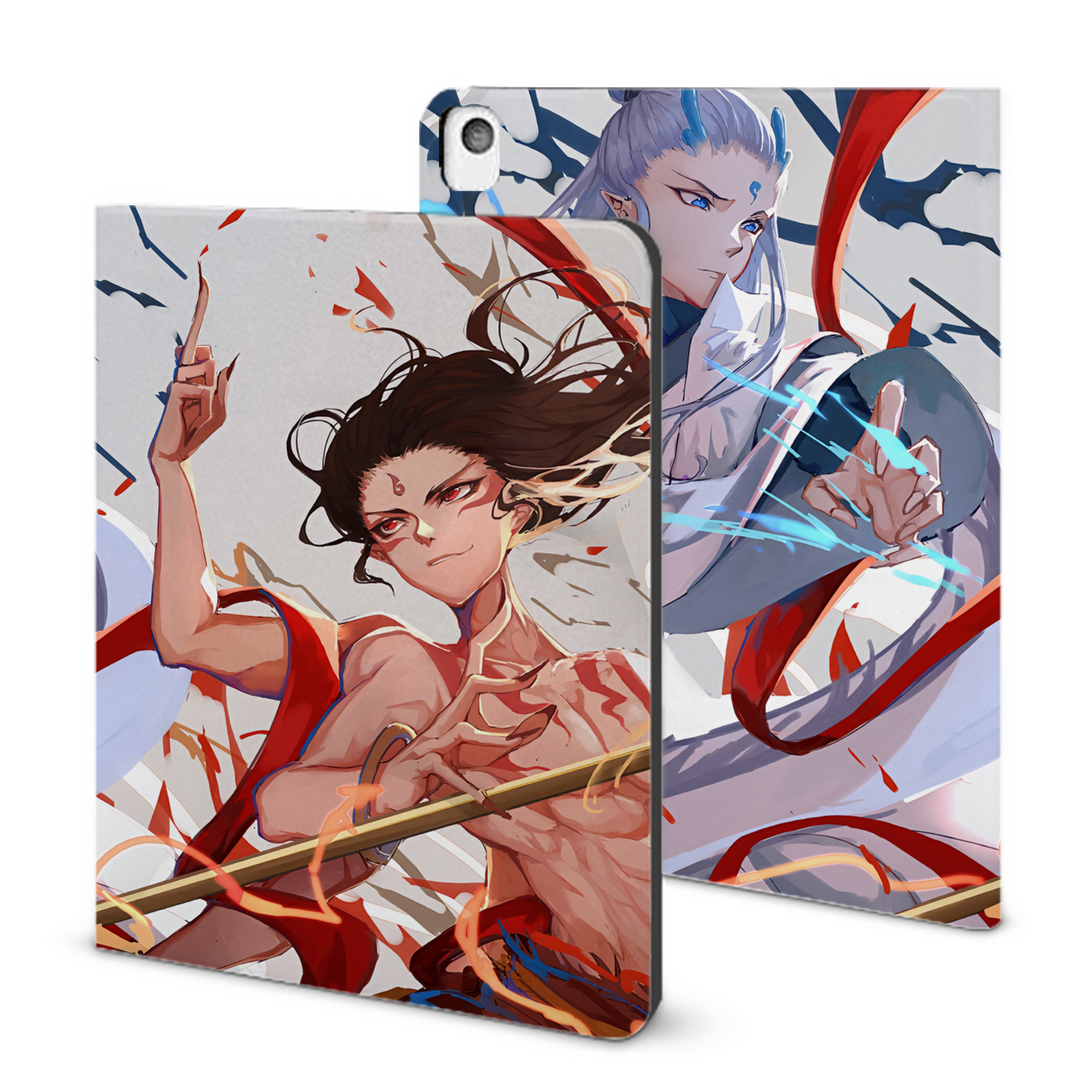（画像用） Ne Zha 2 ナタ 魔童の大暴れ IPadケース ペンホルダー付き ブックスタイルデザイン